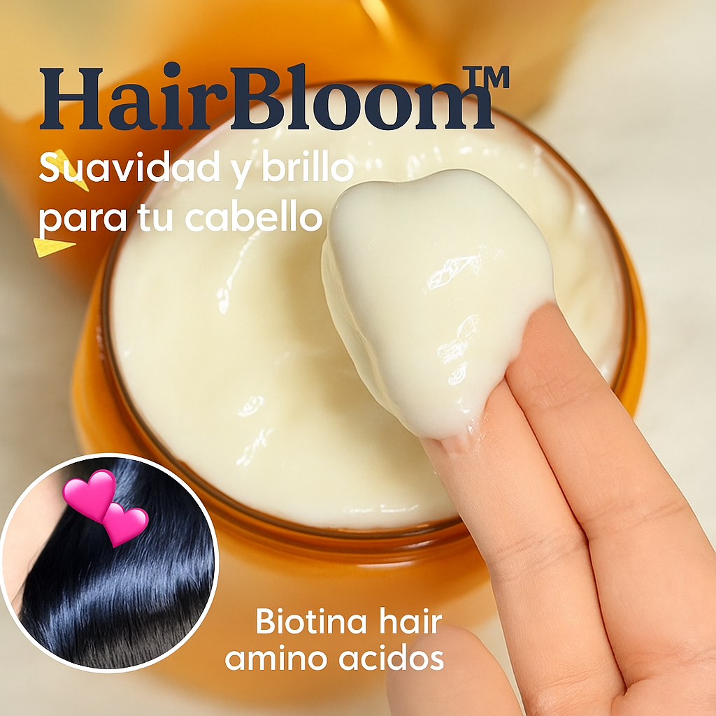 HairBloomHair – La mascarilla que devuelve la vida y el brillo natural a tu cabello.