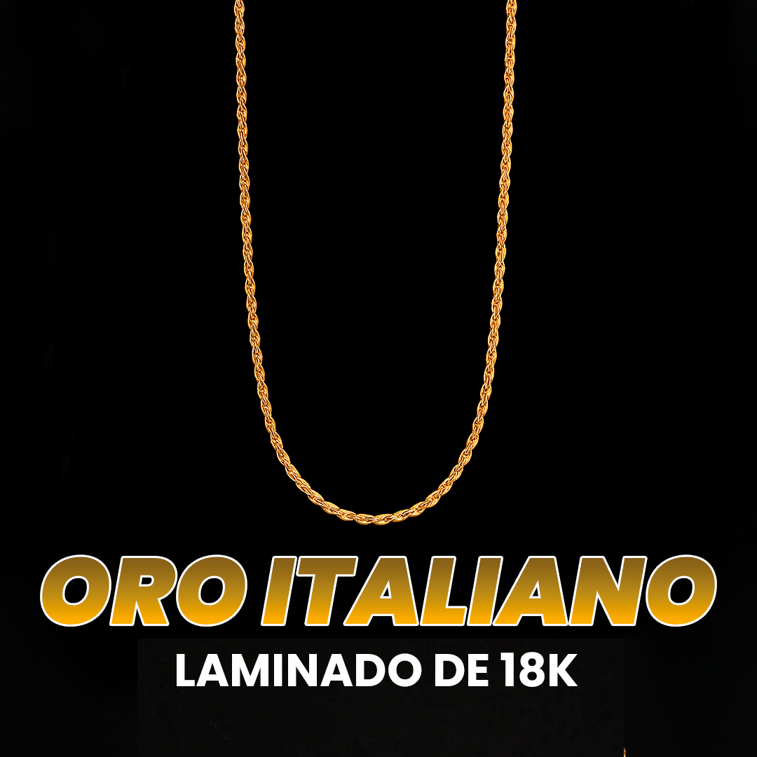 CADENA LAZO EN ORO LAMINADO ITALIANO DE 18K