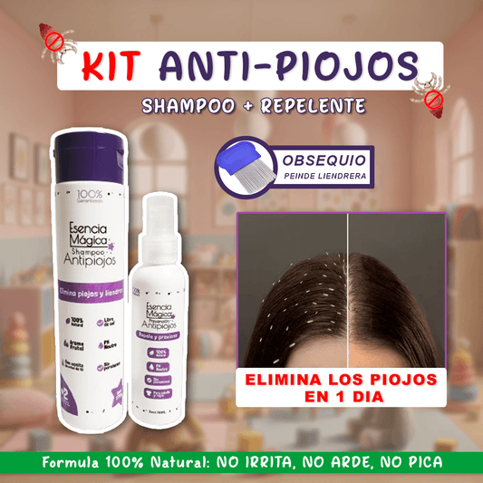 COMBO TRATAMIENTO ANTIPIOJOS: Shampoo + Spray Repelente (Obsequio: Peine Metálico)