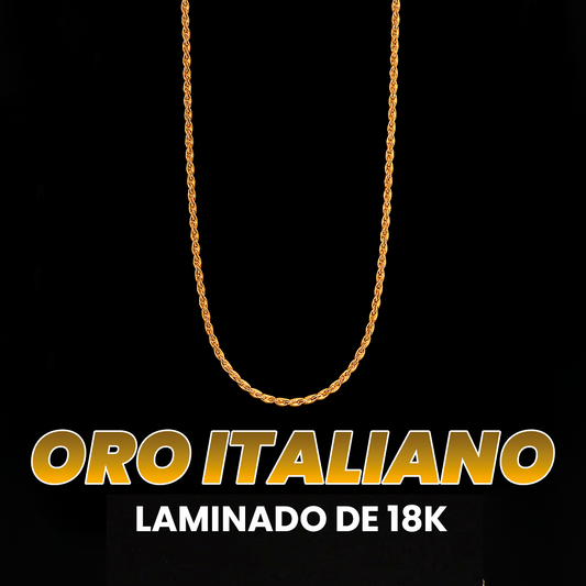 CADENA LAZO EN ORO LAMINADO ITALIANO DE 18K