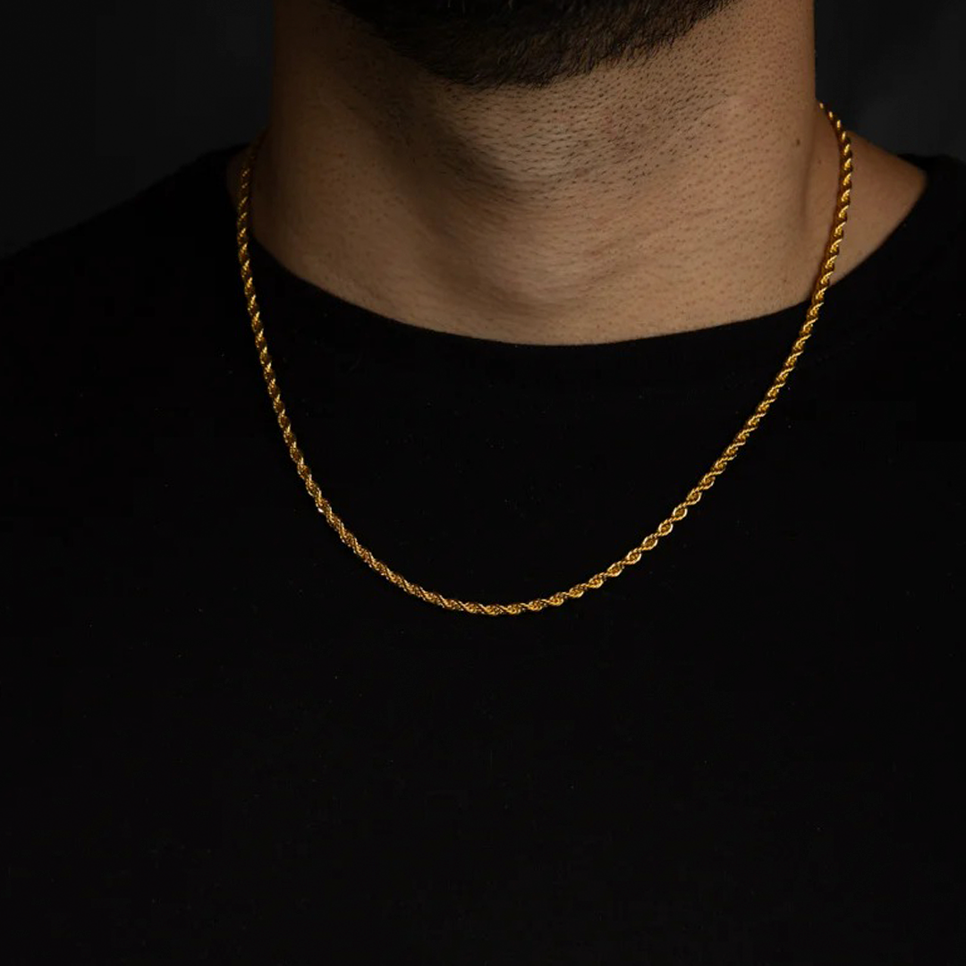 CADENA LAZO EN ORO LAMINADO ITALIANO DE 18K