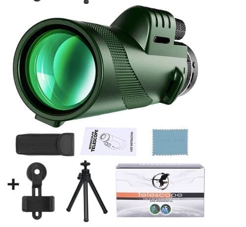 Monocular con Zoom 500x + Visión Nocturna | 🔴 OBSEQUIO: Soporte para celular ✅